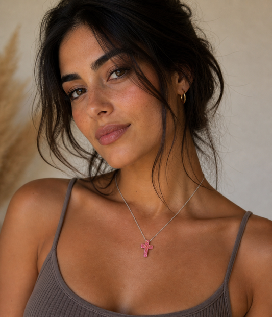 Aegean Pink Opal Cross