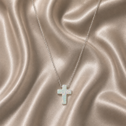 Aegean White Opal Cross
