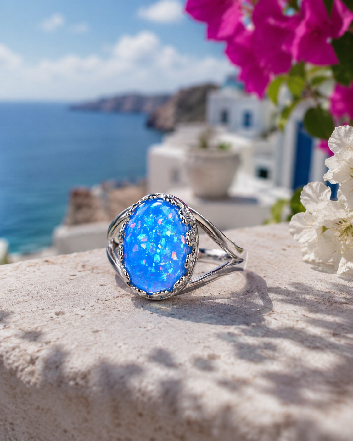 Aegean Blue Opal Ring