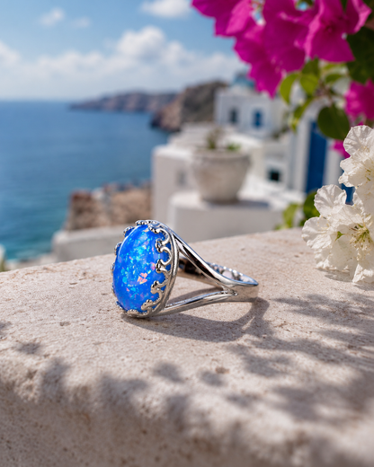 Aegean Blue Opal Ring
