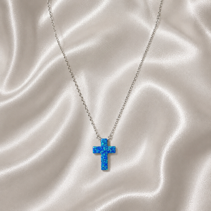 Aegean Blue Opal Cross